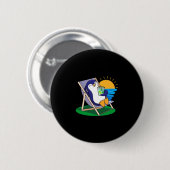 Lustiger Pinguin Vogel Sommer Saison Strand Gesche Button (Vorne & Hinten)