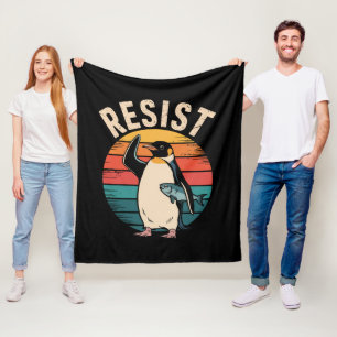 Lustiger Pinguin widersteht Protest gegen Zölle  Fleecedecke