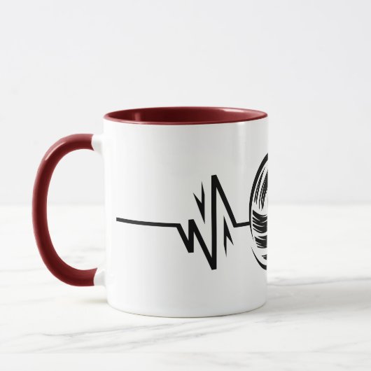 Lustiger Pinsel-Volleyball - schwarzer Rhythmus Tasse (Links)