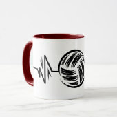 Lustiger Pinsel-Volleyball - schwarzer Rhythmus Tasse (Vorderseite Links)