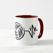 Lustiger Pinsel-Volleyball - schwarzer Rhythmus Tasse (VorderseiteRechts)