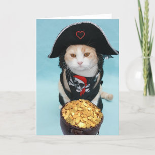Lustiger Piraten-Kitty-Valentin Feiertagskarte