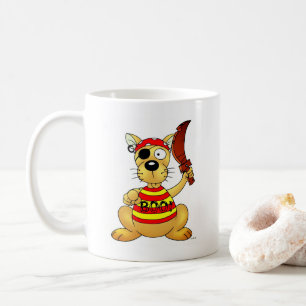 Lustiger Piratenhund mit Spielzeugschwert Kaffeetasse