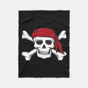 Lustiger Piratenschädel-Kreuzknochen-Halloween-Kos Fleecedecke