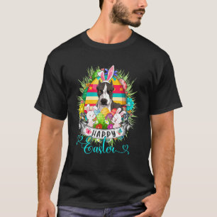 Lustiger Pit Bull Hund in Ostereier Korb Hasen H T-Shirt