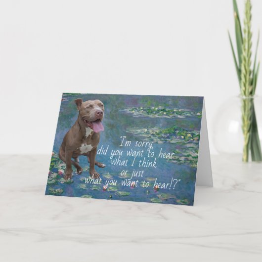 Lustiger Pit Bull Karte (Vorderseite)