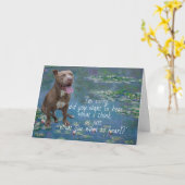 Lustiger Pit Bull Karte (Gelbe Blume)
