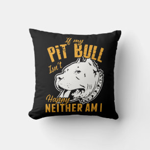 Lustiger Pit Bull Mama Papa Welpen Hund Pitbull Kissen