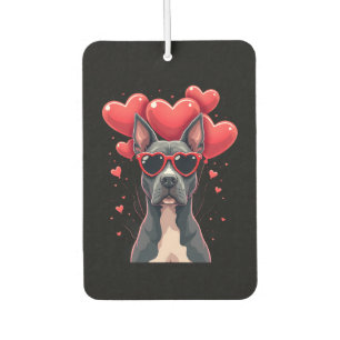 Lustiger Pitbull Herz Valentinstag Hund Papa Mama  Autolufterfrischer