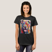 Lustiger Pitbull Hund T-Shirt (Vorne ganz)