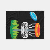 Lustiger Pixel-Disc-Golf-Abschlagspieler Sket Golf Fleecedecke (Vorderseite (Horizontal))