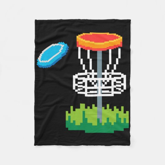 Lustiger Pixel-Disc-Golf-Abschlagspieler Sket Golf Fleecedecke (Vorderseite)