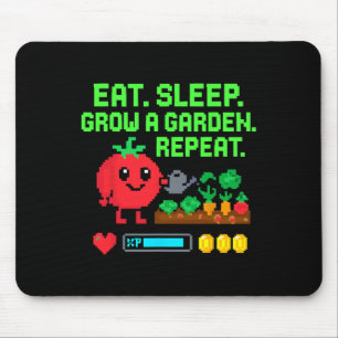 Lustiger Pixel-Spieler Essen Schlafen Wachsen Gart Mousepad