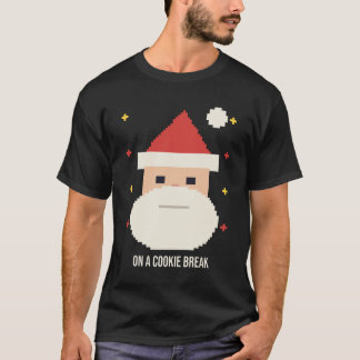 Lustiger Pixel-Weihnachts-T-Shirt mit Santa auf ei T-Shirt