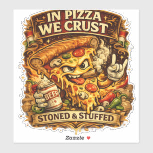Lustiger Pizza-Liebhaber-Handyhülle – In Pizza We  Aufkleber