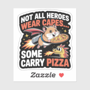 Lustiger Pizza-Liefer-Hamster-Jetpack Aufkleber