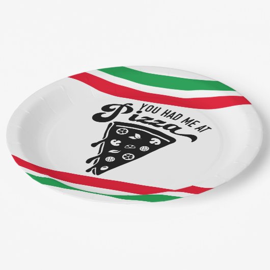 Lustiger Pizza-Pappteller Pappteller (Schrägansicht)