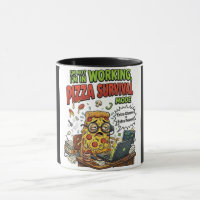 Lustiger Pizza-Überlebensmodus-Kaffeebecher | Pizz