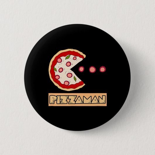 Lustiger Pizza-Wortwitz Button (Vorderseite)