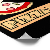 Lustiger Pizza-Wortwitz  Poster (Ecke)