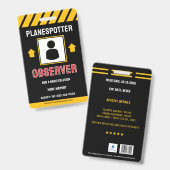 Lustiger Planespotter-Abzeichen Ausweis (Vorder- & Rückseite)