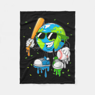 Lustiger Planet Drip Basketball Tag der Erde Männe Fleecedecke