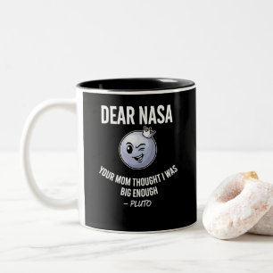 Lustiger Pluto Sarkastischer Weltraum-Witz-Becher  Zweifarbige Tasse