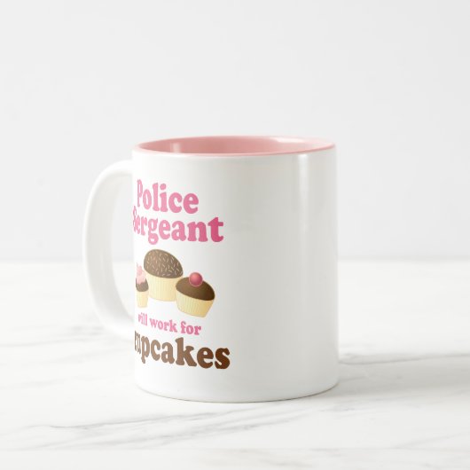 Lustiger Polizei-Sergeant Zweifarbige Tasse (Vorderseite Links)
