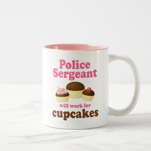 Lustiger Polizei-Sergeant Zweifarbige Tasse (Rechts)