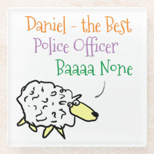 Lustiger Polizeibeamter Schaf Bestes Baaa Keiner C Glasuntersetzer