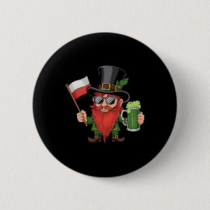 Lustiger polnischer St. Patrick's Day Polen-Flagge Button