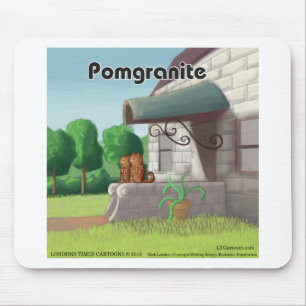 Lustiger Pomeranian auf Granit (Pomegranit) Mousepad