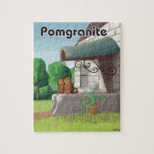 Lustiger Pomeranian auf Granit (Pomegranit) Puzzle