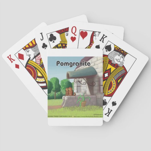 Lustiger Pomeranian auf Granit (Pomegranit) Spielkarten (Rückseite)
