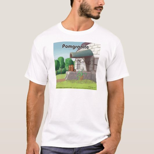 Lustiger Pomeranian auf Granit (Pomegranit) T-Shirt (Vorderseite)