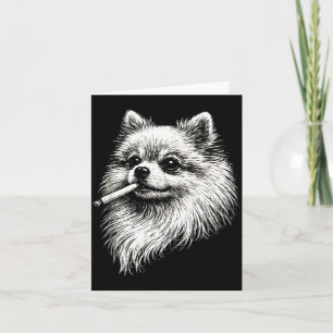 Lustiger Pomeranian-Raucher-Meme-Hund Karte
