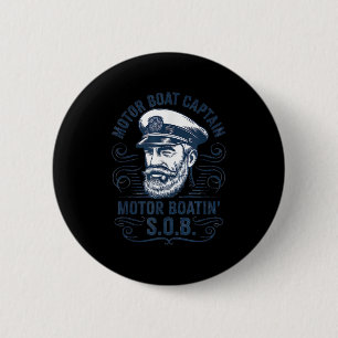 Lustiger Pontoonboot-Kapitän Dad Motorboot-Kapitän Button