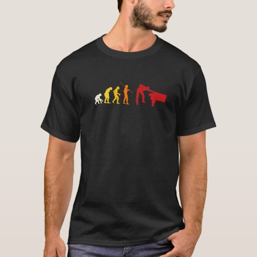 Lustiger Pool Billardspieler Evolution Billardkuge T-Shirt (Vorderseite)