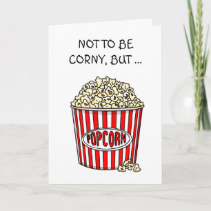 Lustiger Popcorn-Wortwitz   Flirtendes Paar Karte
