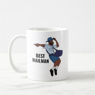 Lustiger Postbote Tanzender Briefträger Dankbarkei Kaffeetasse