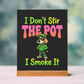 Lustiger Pot-Rauchender Hund Stoner Acrylschild (Neutral)