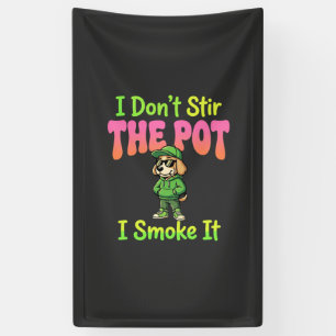 Lustiger Pot-Rauchender Hund Stoner Banner