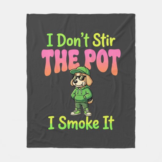 Lustiger Pot-Rauchender Hund Stoner Fleecedecke (Vorderseite)