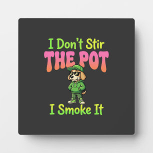 Lustiger Pot-Rauchender Hund Stoner Fotoplatte