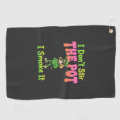 Lustiger Pot-Rauchender Hund Stoner Golfhandtuch (Horizontal)
