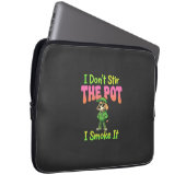 Lustiger Pot-Rauchender Hund Stoner Laptopschutzhülle (Vorne Rechts)