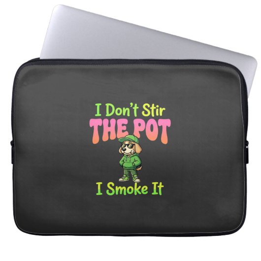 Lustiger Pot-Rauchender Hund Stoner Laptopschutzhülle (Vorderseite)