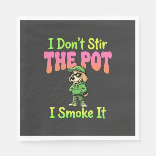Lustiger Pot-Rauchender Hund Stoner Serviette (Vorderseite)