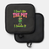 Lustiger Pot-Rauchender Hund Stoner Topflappen (Vorderseite/Rückseite)