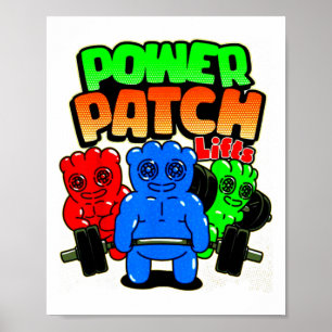 Lustiger Power-Patch hebt Gewichtheben Bodybuildin Poster